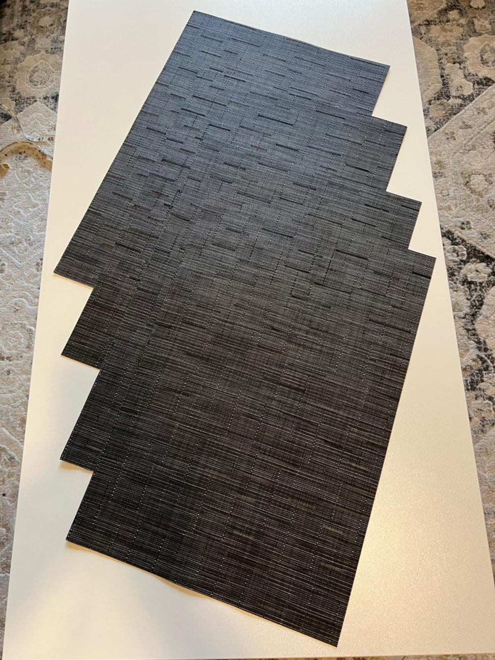 Set of 4 Black Vinyl Woven Placemats - NWOT